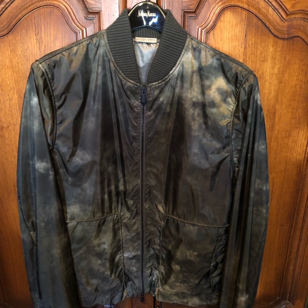Bottega Venetia camouflage windbreaker.